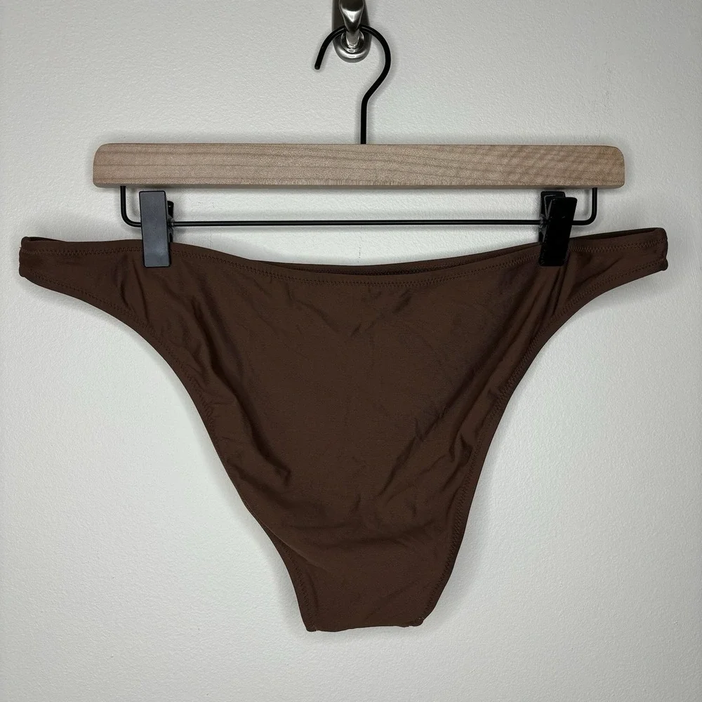 NWT J.‎ Crew Heritage 1989 high-leg bikini bottom Brown Size Large Mocha Beach
